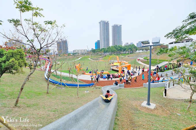 免費桃園親子景點【風禾公園】50公尺滾輪溜滑梯兒童冒險公園×7座溜滑梯加沙坑 - yuki.tw