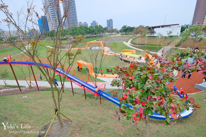 免費桃園親子景點【風禾公園】50公尺滾輪溜滑梯兒童冒險公園×7座溜滑梯加沙坑 - yuki.tw