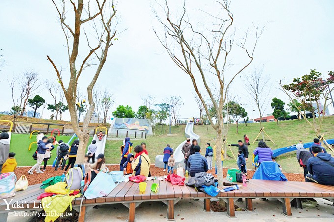 免費桃園親子景點【風禾公園】50公尺滾輪溜滑梯兒童冒險公園×7座溜滑梯加沙坑 - yuki.tw