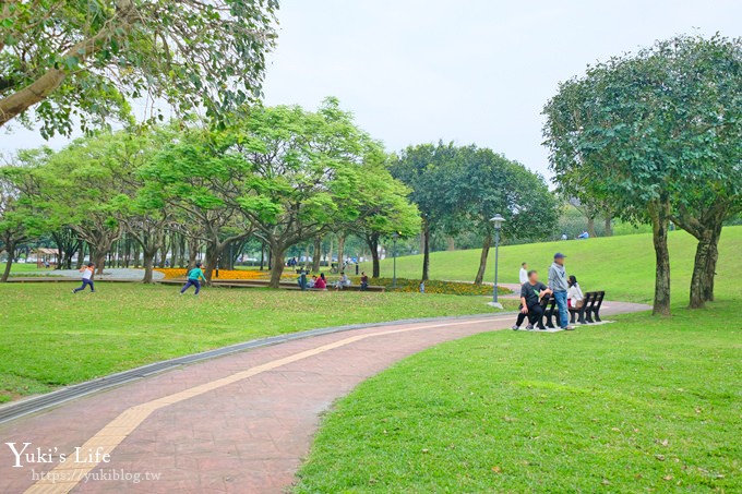 桃園親子景點【大溪埔頂公園】超美花海盛開×野餐好去處×大草皮溜滑梯×大溪老街順遊行程 - yuki.tw