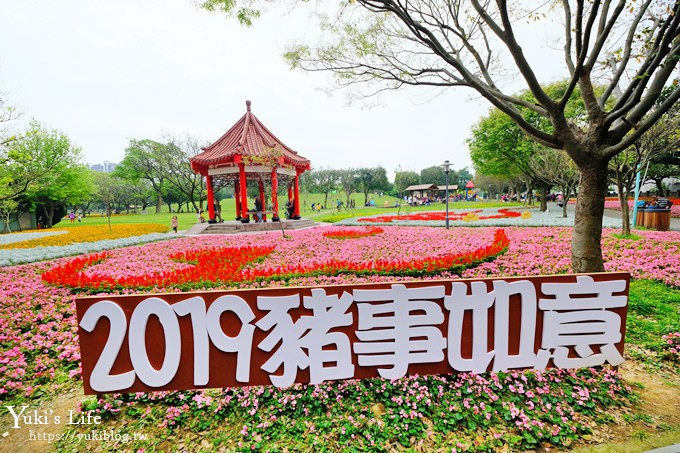 桃園親子景點【大溪埔頂公園】超美花海盛開×野餐好去處×大草皮溜滑梯×大溪老街順遊行程 - yuki.tw