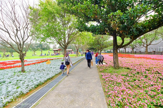 桃園親子景點【大溪埔頂公園】超美花海盛開×野餐好去處×大草皮溜滑梯×大溪老街順遊行程 - yuki.tw