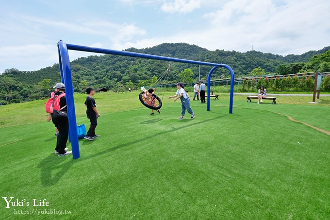 台北特色公園【山水綠小樂園】雙道溜索超刺激！草皮野餐玩沙趣 - yuki.tw