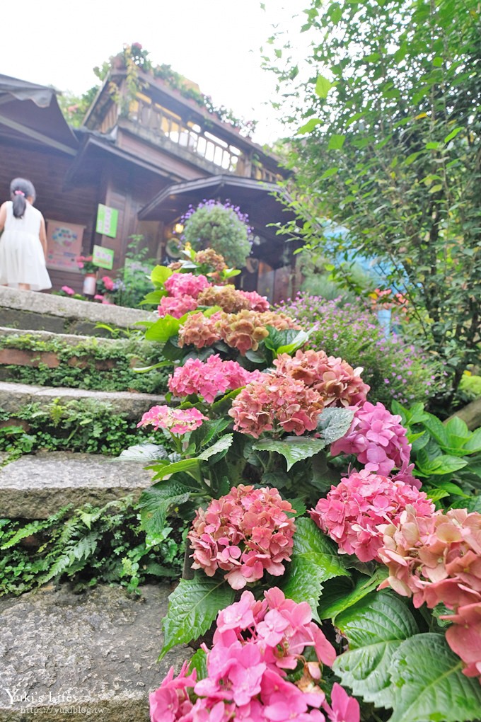 苗栗景點【碧絡角花園咖啡】蘑菇屋繡球花步道也太夢幻×南庄賞花下午茶親子好去處 - yuki.tw