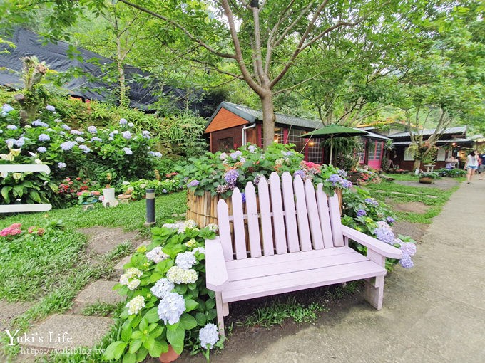 苗栗景點【碧絡角花園咖啡】蘑菇屋繡球花步道也太夢幻×南庄賞花下午茶親子好去處 - yuki.tw