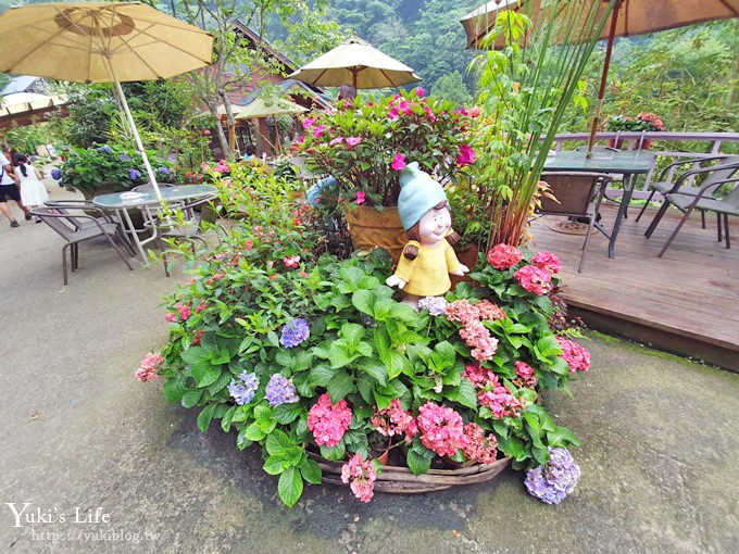 苗栗景點【碧絡角花園咖啡】蘑菇屋繡球花步道也太夢幻×南庄賞花下午茶親子好去處 - yuki.tw