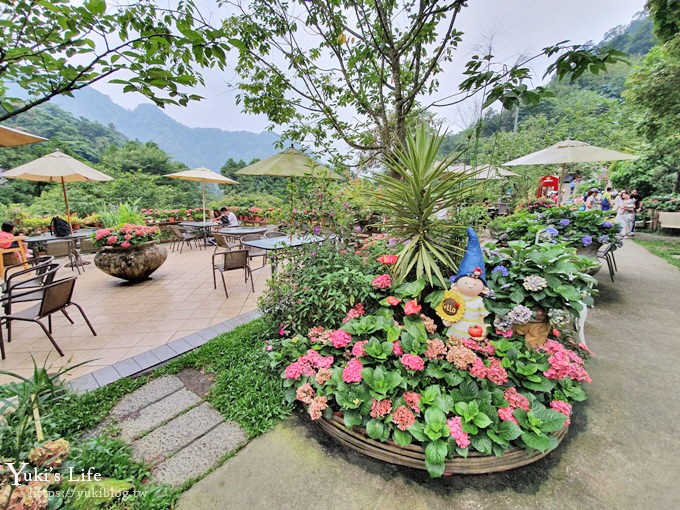 苗栗景點【碧絡角花園咖啡】蘑菇屋繡球花步道也太夢幻×南庄賞花下午茶親子好去處 - yuki.tw