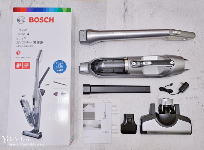 Bosch淨擊二合一無線吸塵器》55分鐘長效續航×免靠牆、變換手持輕巧打掃超靈活(BCH3252TW) - yuki.tw