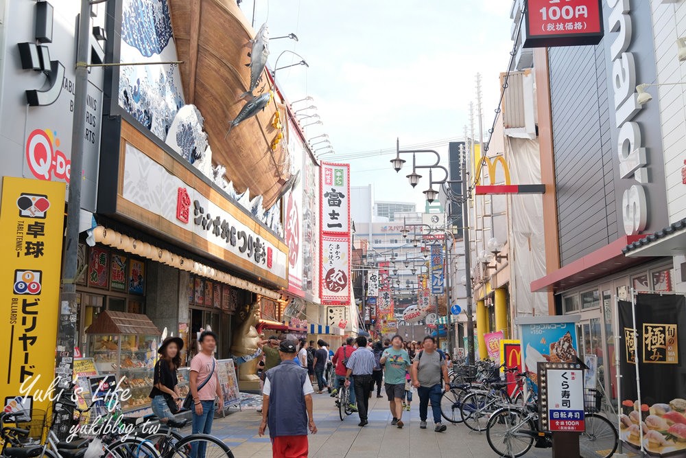 大阪必訪免費景點【通天閣】新世界商店街巨型食物招牌，每家都有特色 - yuki.tw