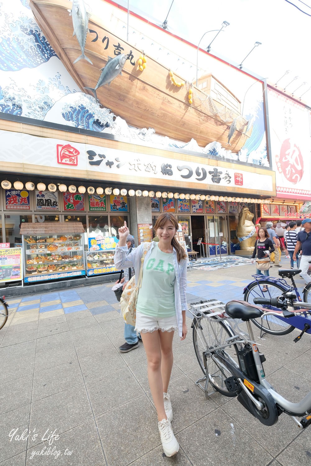 大阪必訪免費景點【通天閣】新世界商店街巨型食物招牌，每家都有特色 - yuki.tw