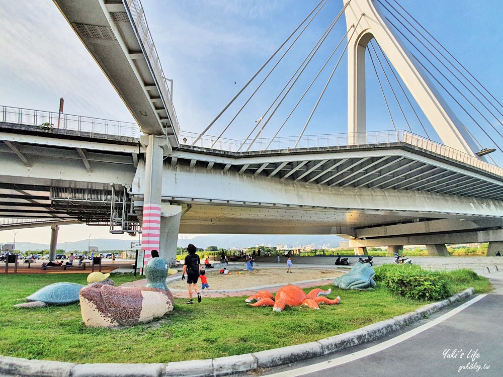 台北士林親子景點》日光水岸廣場～社子大橋下遊戲場，免曬太陽特色公園（有停車場） - yuki.tw