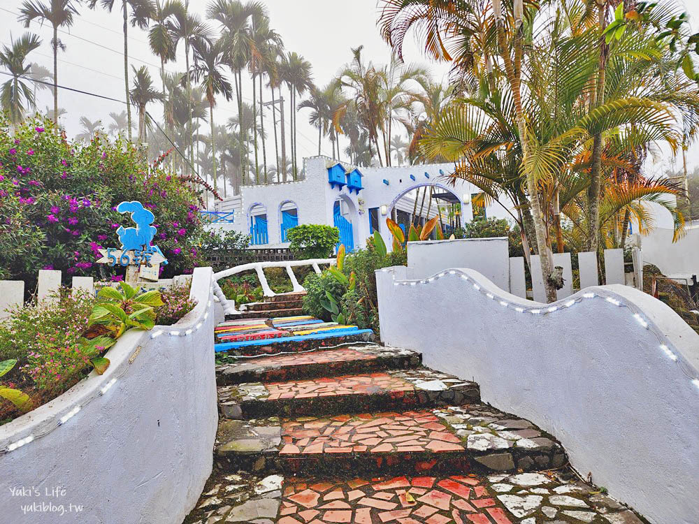 雲林古坑景觀餐廳|56號藍色公路咖啡|有小動物適合親子,藍白色地中海風很好拍 - yuki.tw