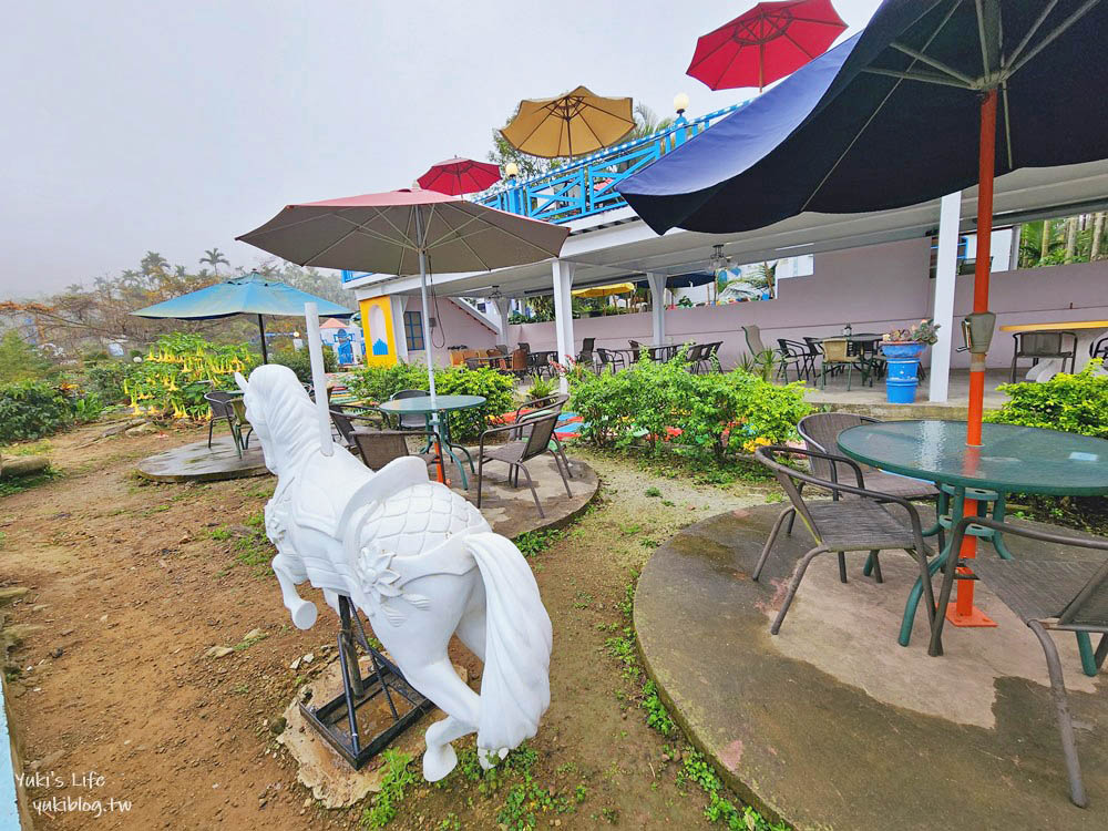 雲林古坑景觀餐廳|56號藍色公路咖啡|有小動物適合親子,藍白色地中海風很好拍 - yuki.tw