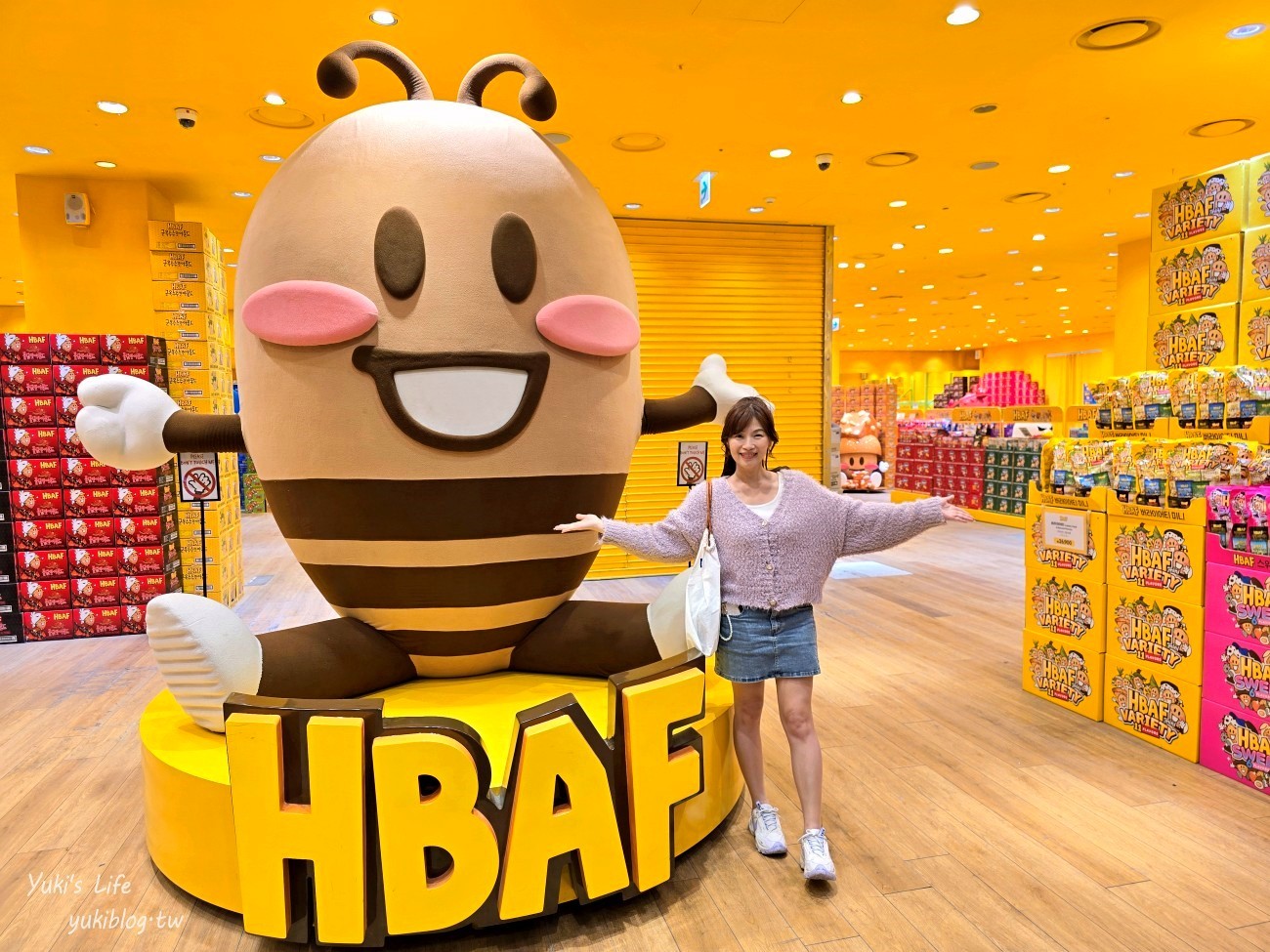 韓國HBAF杏仁果必買口味推薦！HBAF堅果明洞店超多巨型公仔可以拍～