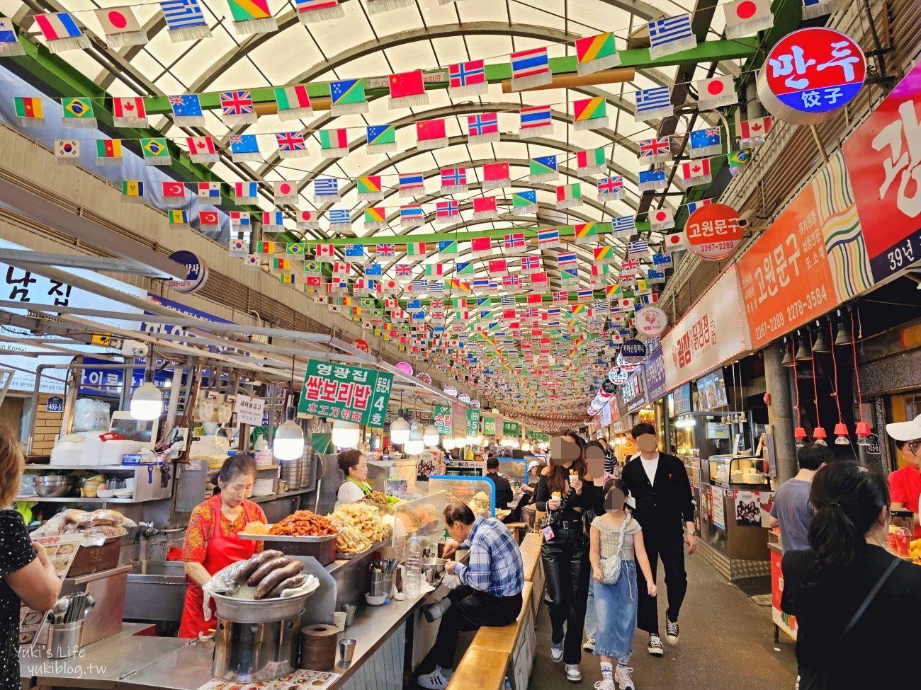 首爾廣藏市場美食「통큰누이네 육회빈대떡」綠豆煎餅.生牛肉.生章魚~附牛肉湯 - yuki.tw