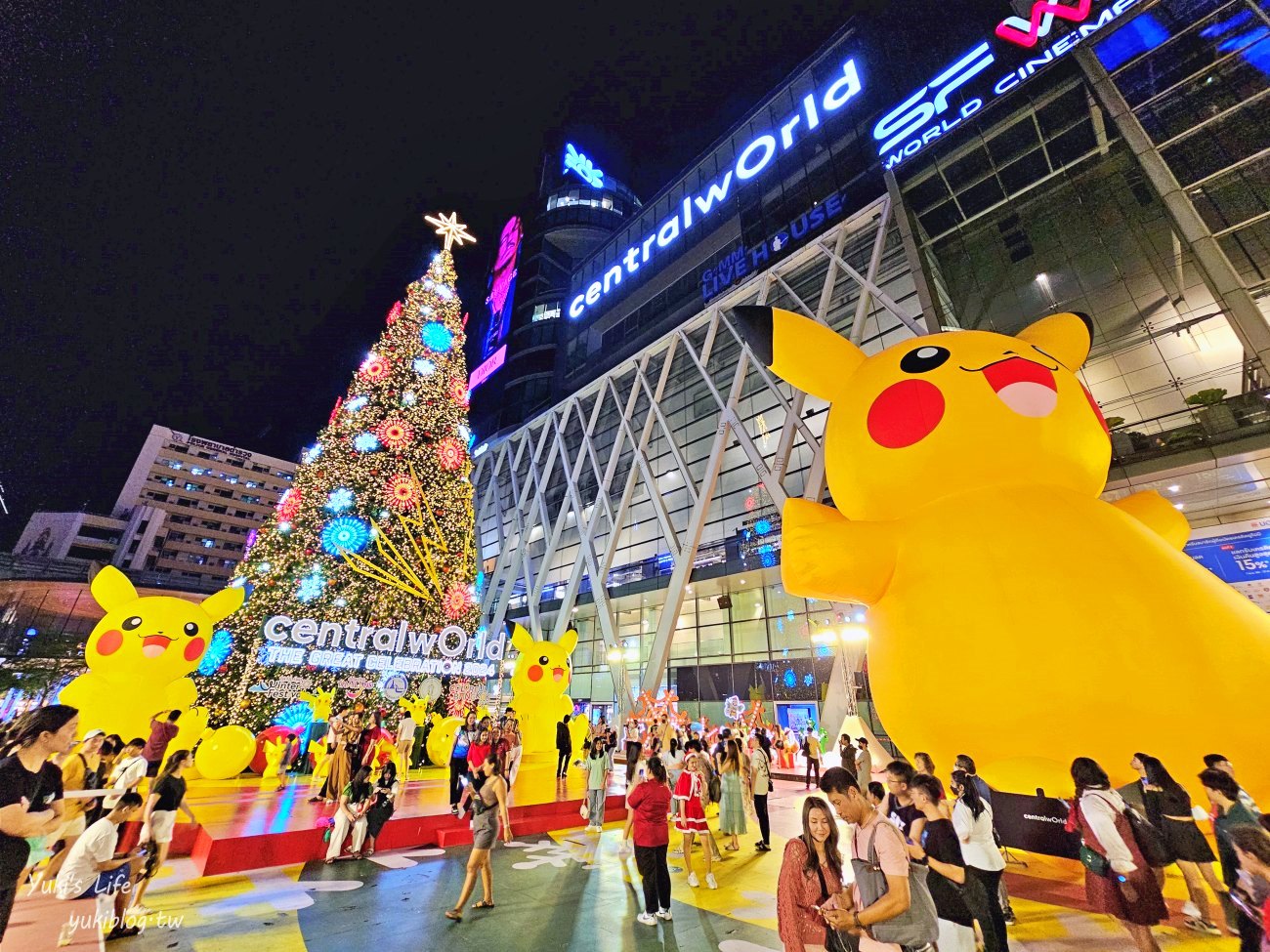【泰國聖誕節】centralwOrld 巨型皮卡丘聖誕樹，寶可夢大集合~陪你跨年太療癒~ - yuki.tw