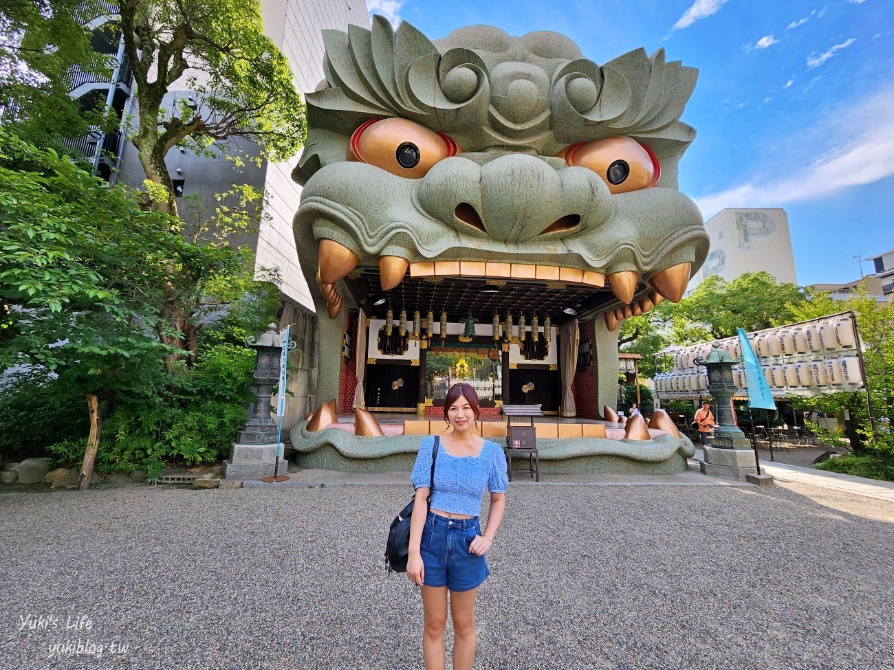 大阪景點【難波八阪神社】巨大獅頭神社.熱門打卡景點~除厄運.小書包御守