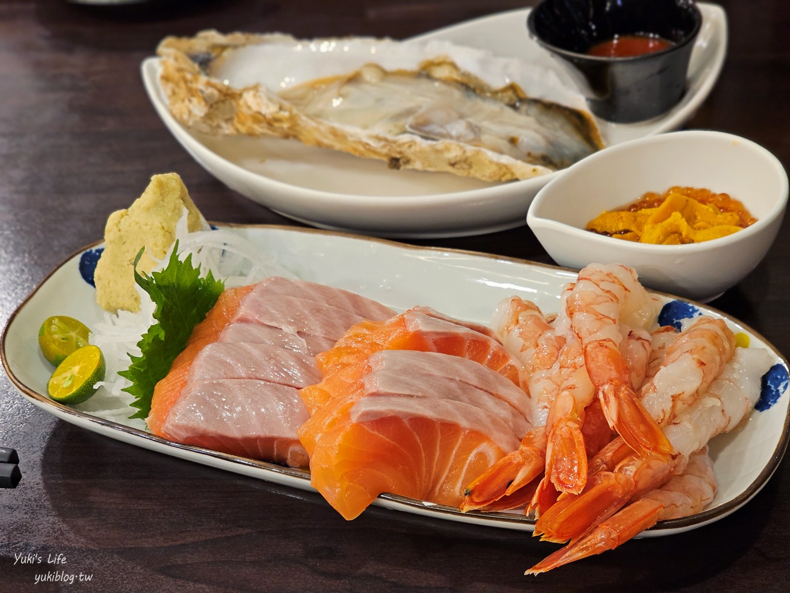 三峽美食|村日式料理吃到飽|超狂厚切生魚片.生蠔.天使紅蝦.巨大干貝富翁~ - yuki.tw