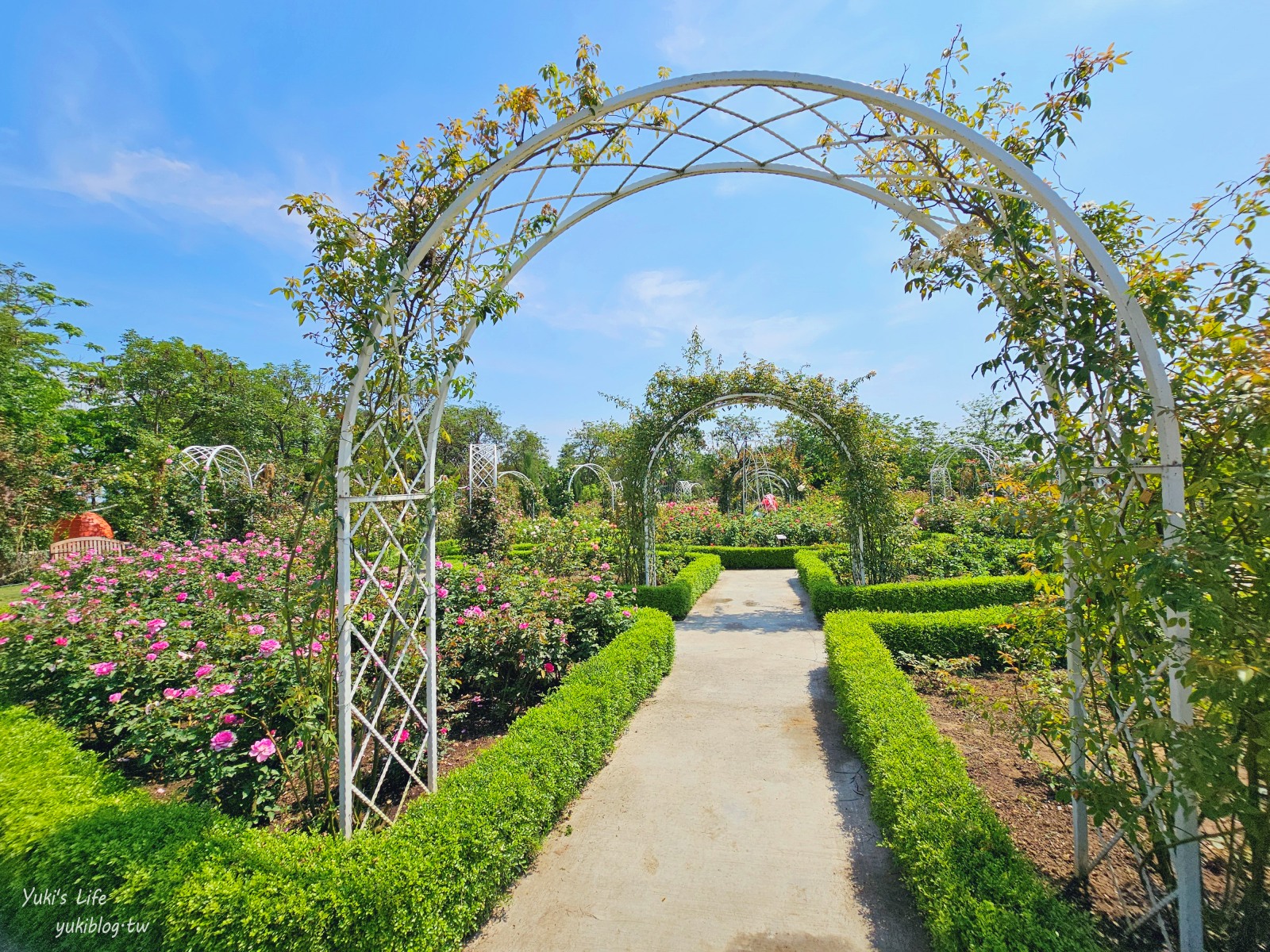 台南免門票景點|雅聞湖濱療癒森林|玫瑰花園裡泥座小屋好可愛！來到人小國～ - yuki.tw