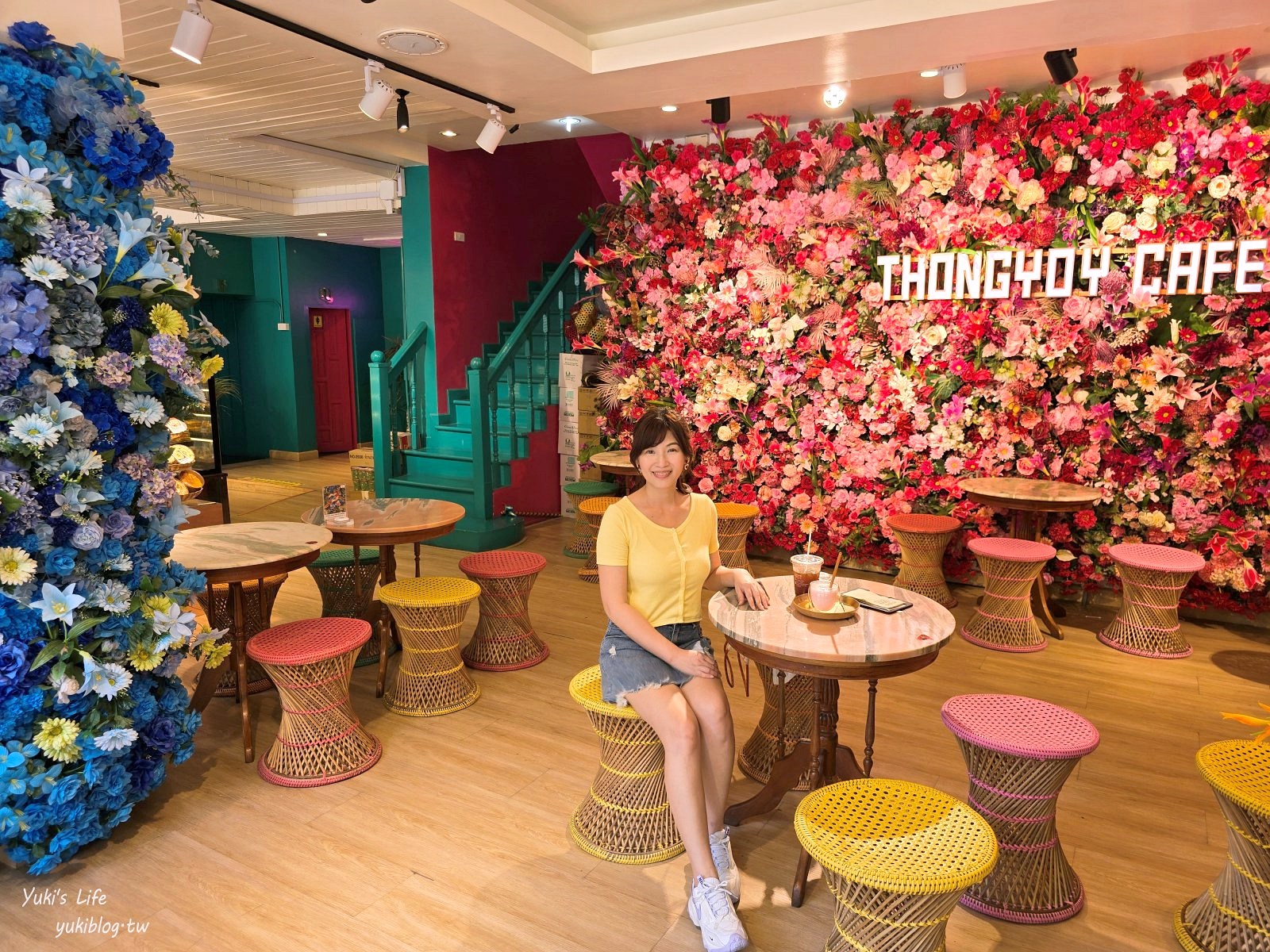 曼谷網美咖啡廳【Thongyoy Cafe】來當花仙子，平價飲料，叢林圍繞的夢幻幸福感 - yuki.tw