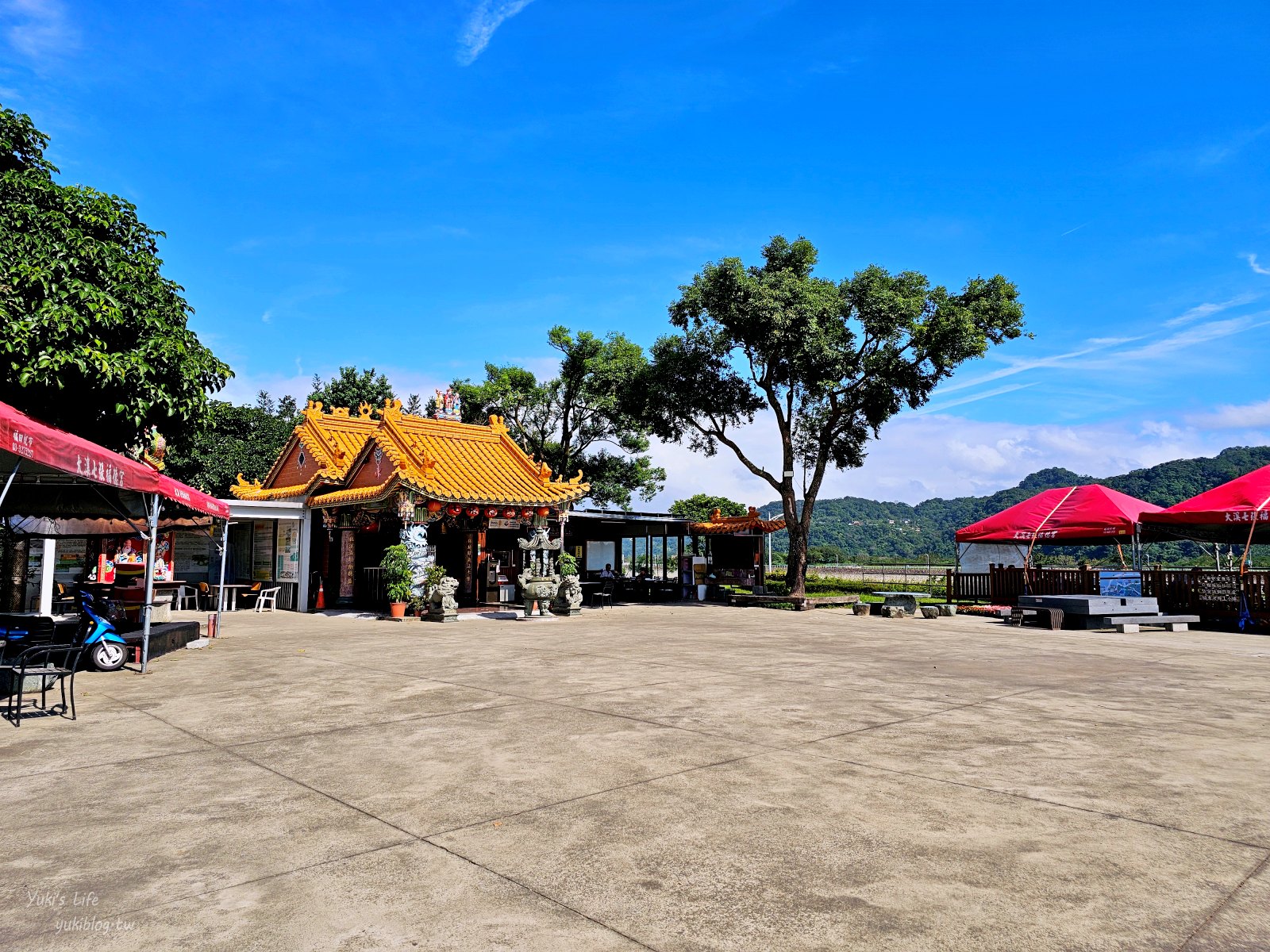 桃園大溪景點：七張福德宮廟，盡收中庄調整池美景，假日市集玩樂趣！ - yuki.tw