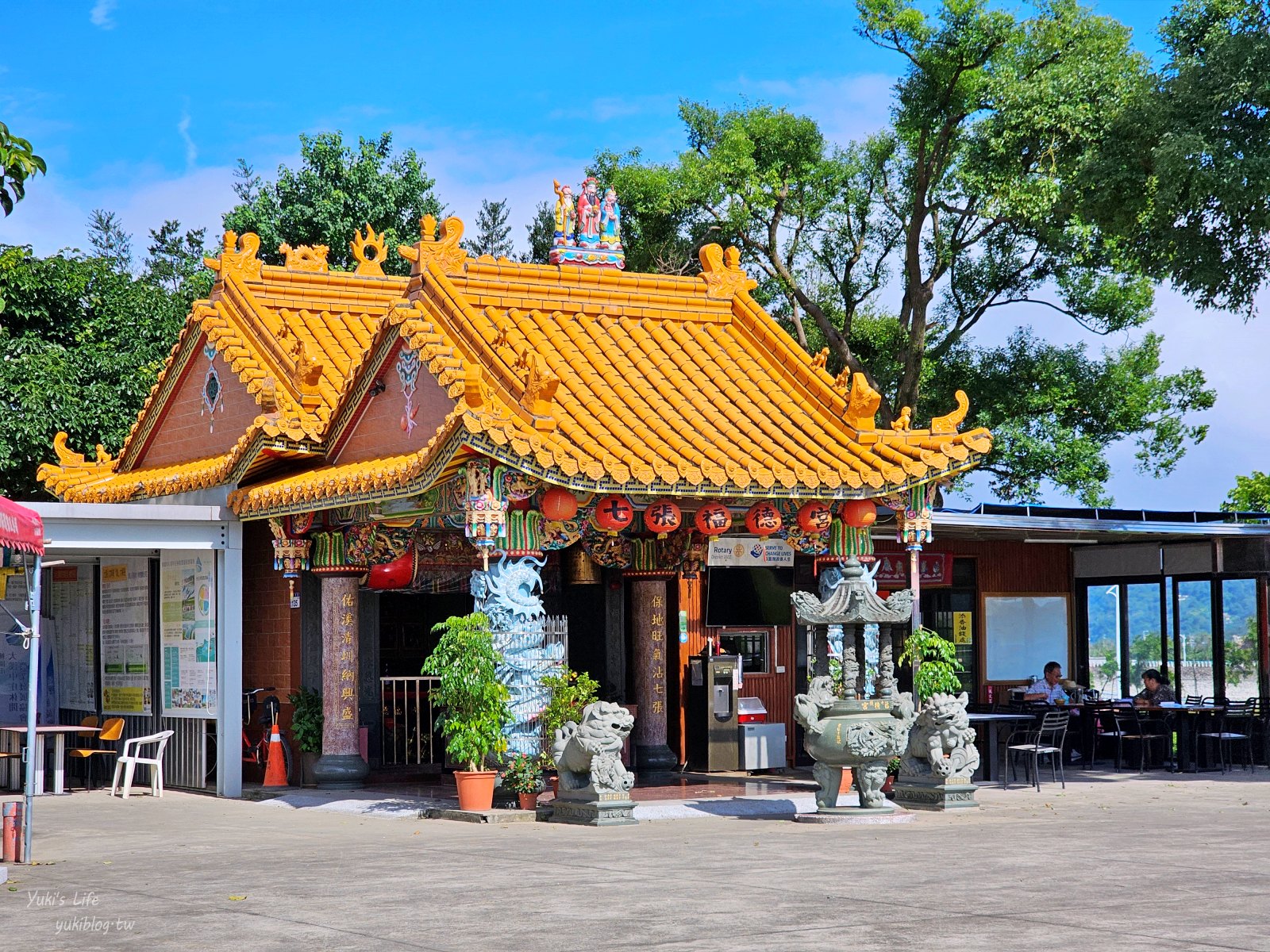 桃園大溪景點：七張福德宮廟，盡收中庄調整池美景，假日市集玩樂趣！ - yuki.tw