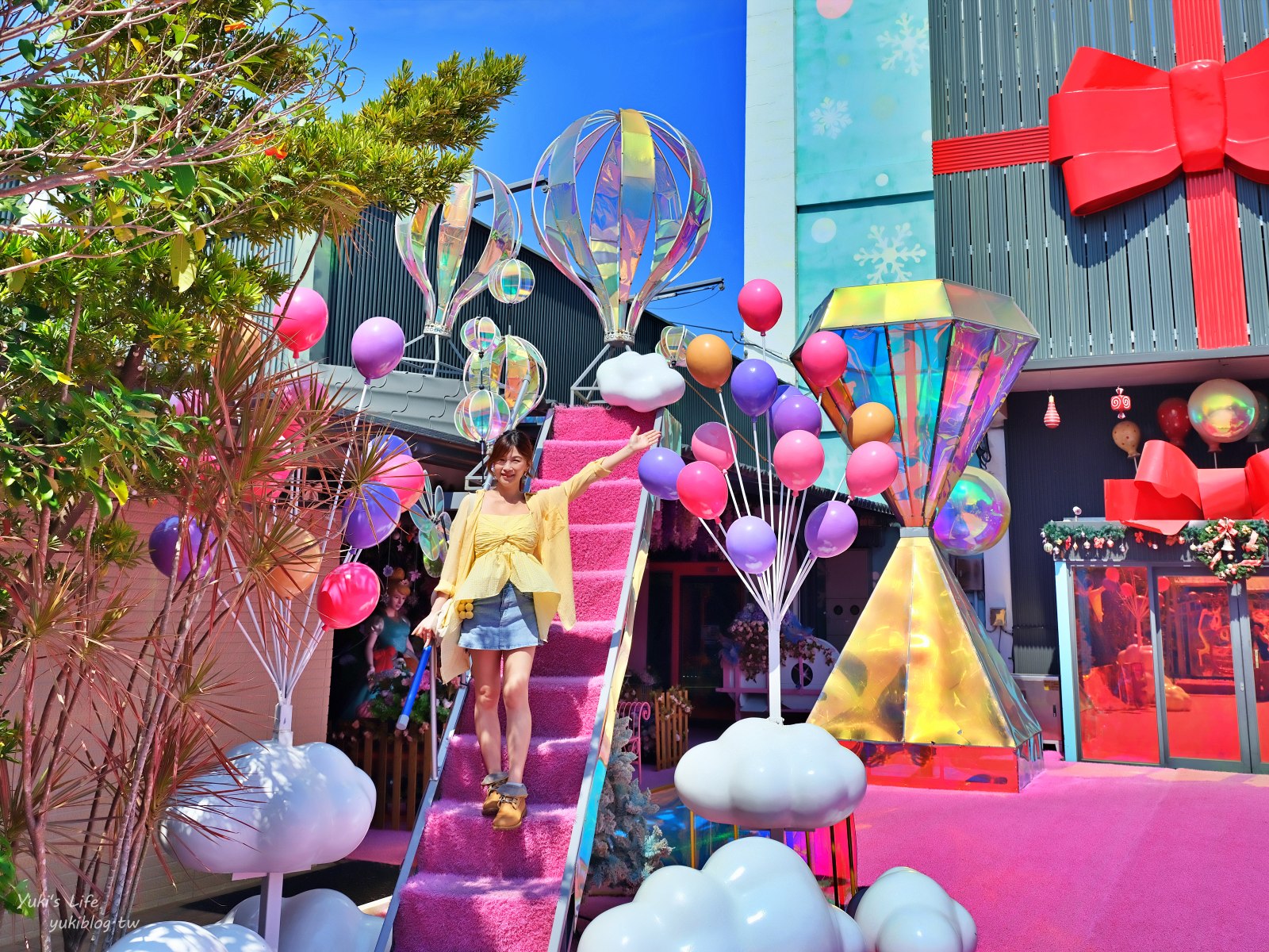 【台中后里】約客厚禮築夢手創館：驚艷再訪！全新粉紅草皮頑皮豹、女神階梯、翼手龍直升機溜滑梯，進入童話國度！