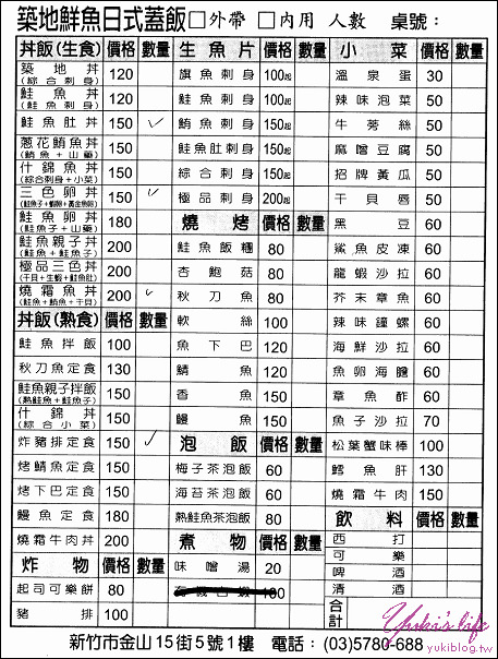 [新竹-食]＊金山街-築地鮮魚～平價新鮮好味道！竹科人的平價生魚片蓋飯！ - yuki.tw