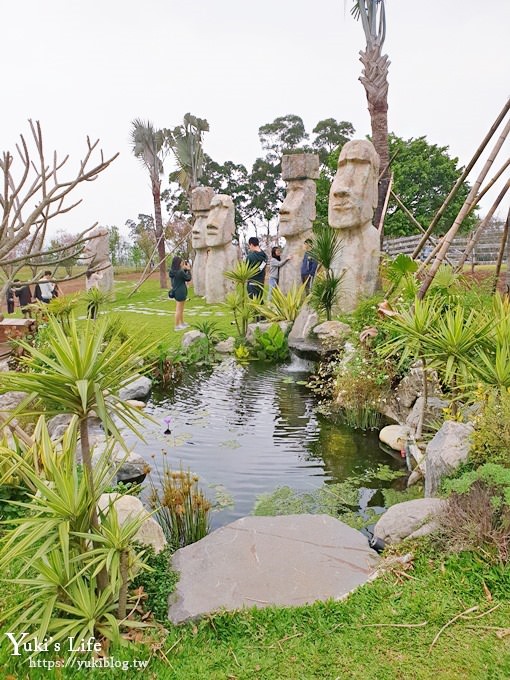 桃園景點【大溪花海農場】摩艾石像園區、四季都美親子同遊好去處 - yuki.tw