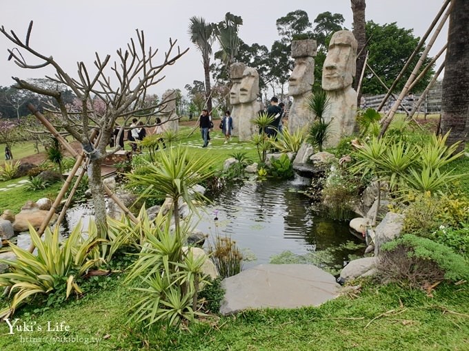 桃園景點【大溪花海農場】摩艾石像園區、四季都美親子同遊好去處 - yuki.tw