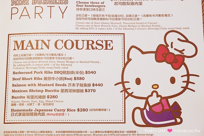 台北東區【Kiko's Diner Sanrio 美式餐廳】夏威夷漢堡排飯專賣店@忠孝敦化站 - yuki.tw