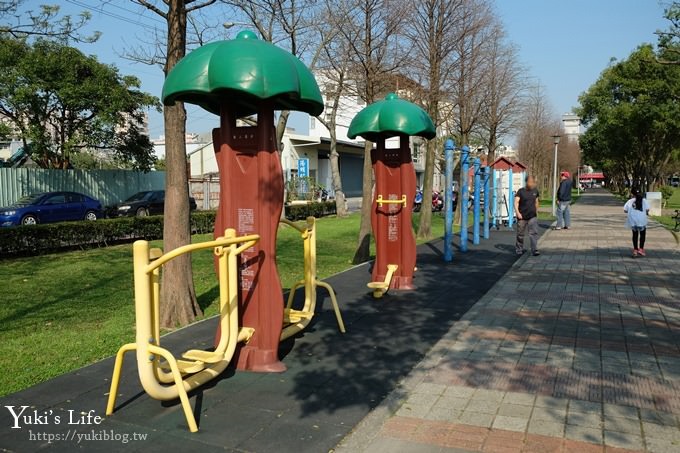 桃園景點【玉山公園】落羽松大道×黑熊溜滑梯～大草皮野餐親子景點 - yuki.tw