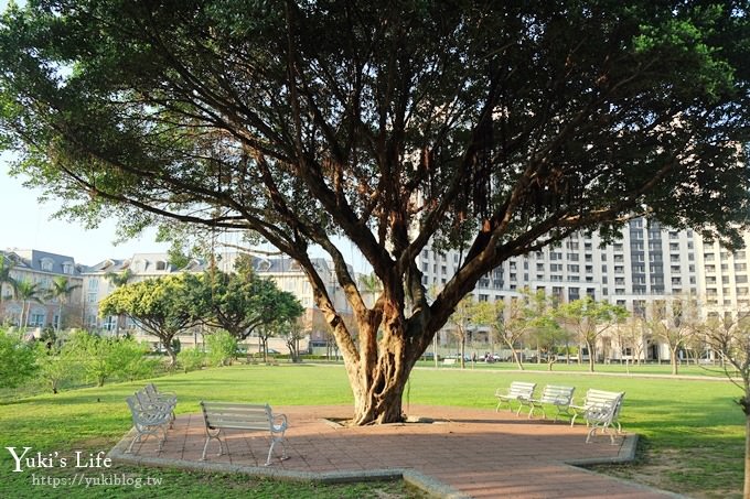 桃園景點【玉山公園】落羽松大道×黑熊溜滑梯～大草皮野餐親子景點 - yuki.tw