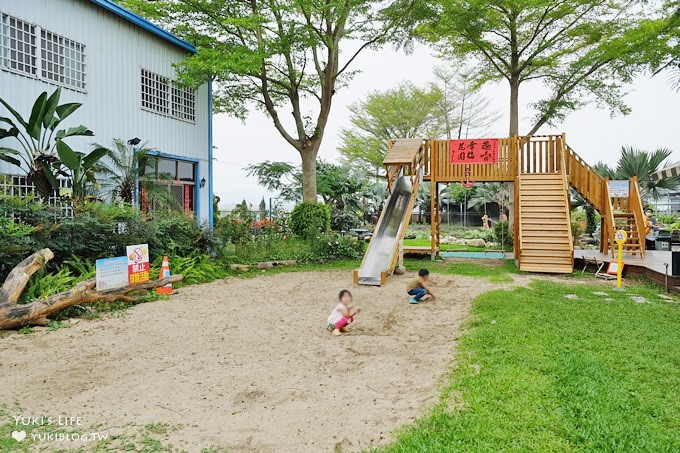 彰化親子免費景點【埔茂花市園藝咖啡】戶外花園大沙坑溜滑梯×採買花草多肉盆栽好去處 - yuki.tw