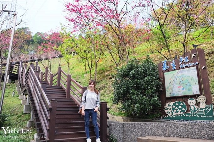 桃園景點【長庚養生文化村】粉紅隧道大沙坑 親子景點 賞櫻木棧道(野餐、室內游泳池親子景點) - yuki.tw