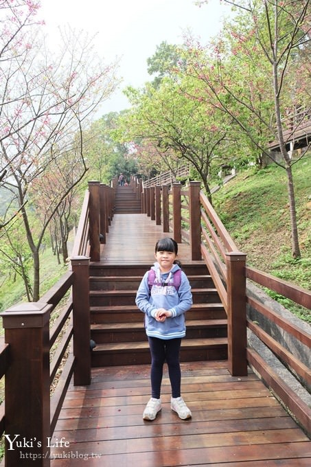 桃園景點【長庚養生文化村】粉紅隧道大沙坑 親子景點 賞櫻木棧道(野餐、室內游泳池親子景點) - yuki.tw