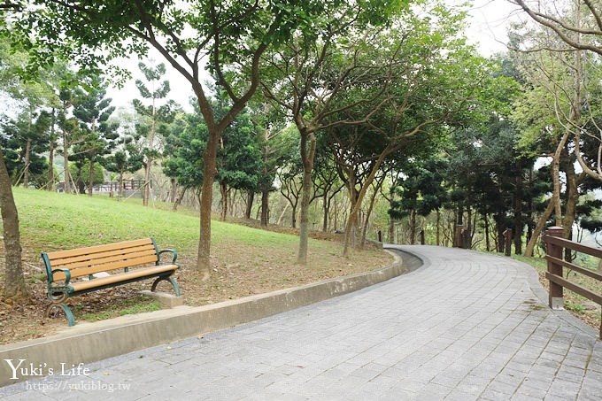 桃園景點【長庚養生文化村】粉紅隧道大沙坑 親子景點 賞櫻木棧道(野餐、室內游泳池親子景點) - yuki.tw