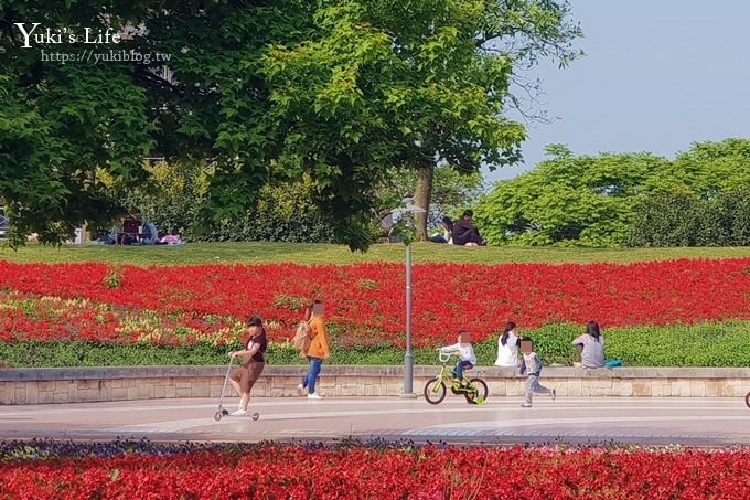 桃園景點【大溪埔頂公園】花海大草皮×親子景點 溜滑梯野餐好去處！(交通玩法攻略圖) - yuki.tw