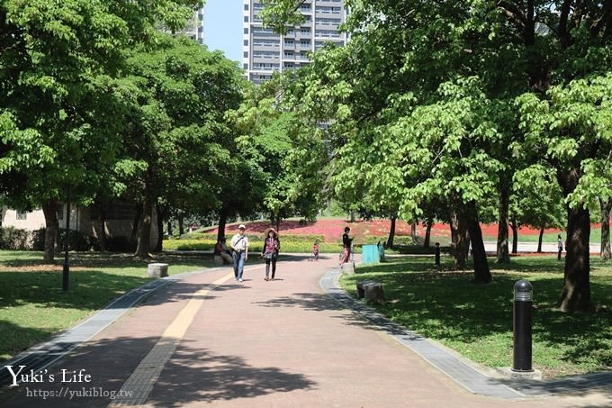 桃園景點【大溪埔頂公園】花海大草皮×親子景點 溜滑梯野餐好去處！(交通玩法攻略圖) - yuki.tw