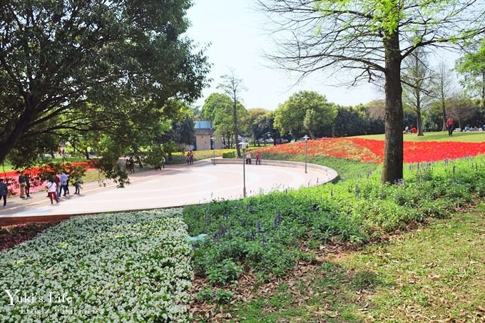 桃園景點【大溪埔頂公園】花海大草皮×親子景點 溜滑梯野餐好去處！(交通玩法攻略圖) - yuki.tw