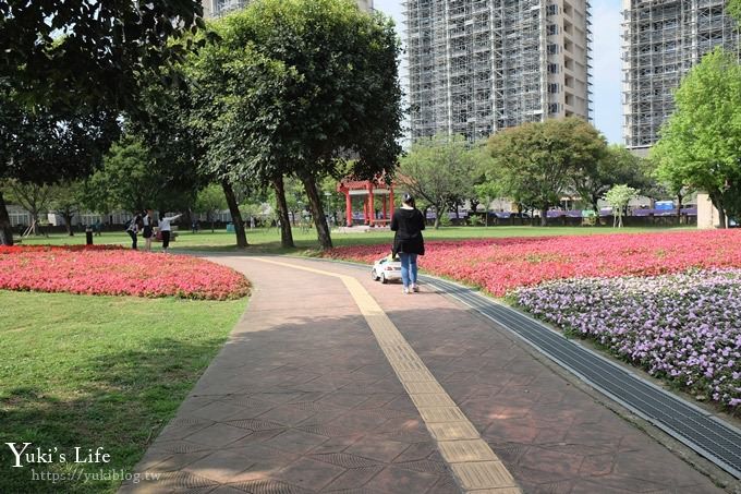 桃園景點【大溪埔頂公園】花海大草皮×親子景點 溜滑梯野餐好去處！(交通玩法攻略圖) - yuki.tw