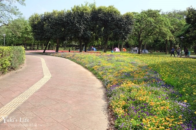 桃園景點【大溪埔頂公園】花海大草皮×親子景點 溜滑梯野餐好去處！(交通玩法攻略圖) - yuki.tw