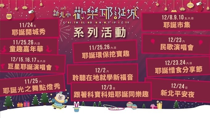 2017新北市歡樂耶誕城》三大主燈區×五項免費遊樂設施實景攻略～PORORO耶誕森林、馬戲團貨櫃市集主燈區、桑塔熊耶誕光之舞廣場 - yuki.tw