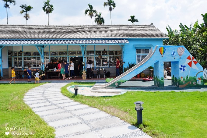 嘉義親子餐廳/親子景點【德蘭日式庭園簡餐】天主教堂幼兒園改建×童趣大象磨石子溜滑梯草皮沙坑(也有室內外遊戲區) - yuki.tw