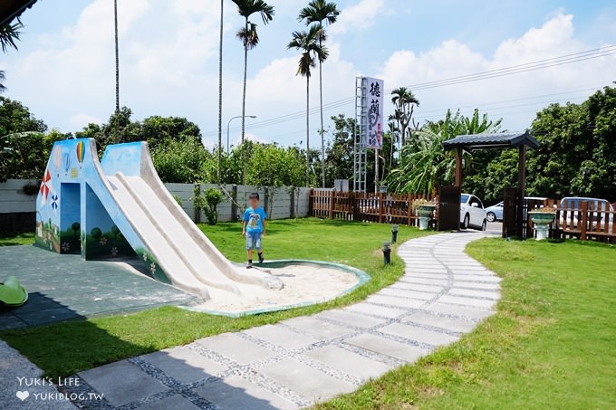 嘉義親子餐廳/親子景點【德蘭日式庭園簡餐】天主教堂幼兒園改建×童趣大象磨石子溜滑梯草皮沙坑(也有室內外遊戲區) - yuki.tw