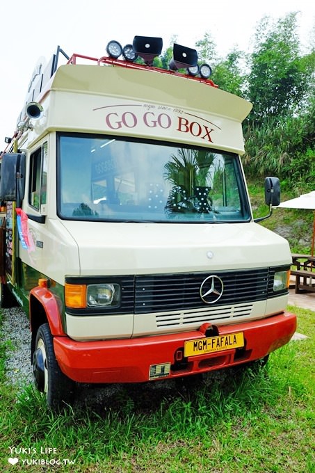 桃園大溪最新IG拍照景點【GOGOBOX餐車誌in樂灣基地】美式餐車草地野餐去×重機車聚下午茶約會好去處×親子野放吹泡泡場地 - yuki.tw