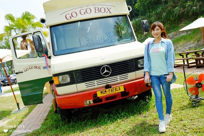 桃園大溪最新IG拍照景點【GOGOBOX餐車誌in樂灣基地】美式餐車草地野餐去×重機車聚下午茶約會好去處×親子野放吹泡泡場地 - yuki.tw