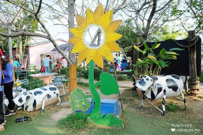 桃園觀音親子景點【青林農場】向日葵、麥桿菊×兒童草皮遊戲區(小火車、超跑、餵兔子) - yuki.tw