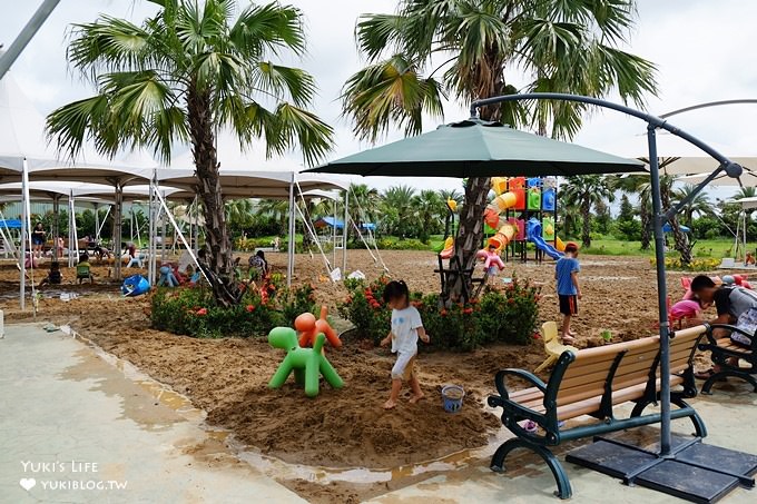 嘉義觀光工廠【達林休閒觀光園區(諾得健康休閒生態園區)】巴里島超大沙坑玩水池(玩水玩沙親子好去處!) - yuki.tw