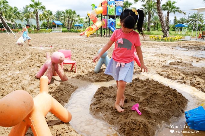 嘉義觀光工廠【達林休閒觀光園區(諾得健康休閒生態園區)】巴里島超大沙坑玩水池(玩水玩沙親子好去處!) - yuki.tw